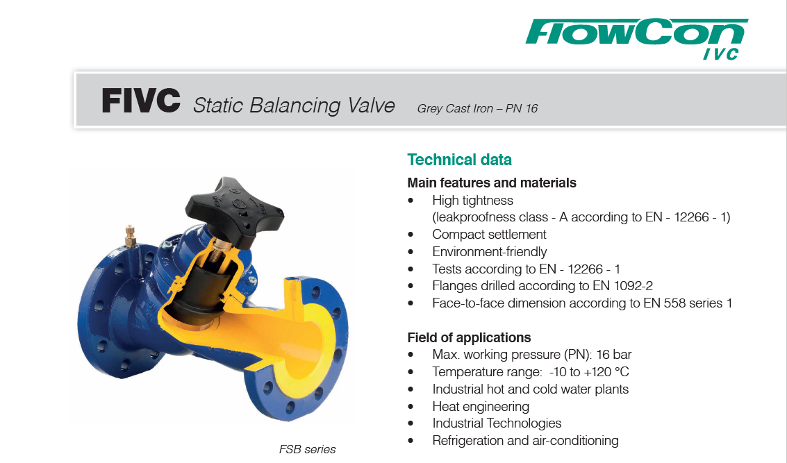FLOWCON IVC STATIC BALANCING VALVE 65MM > 200MM - Image 2